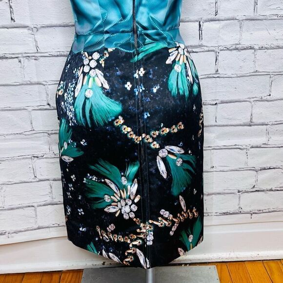 Mary Katrantzou Strapless Jewel-Print Short Cocktail Dress Euro size 8 - Picture 5 of 15